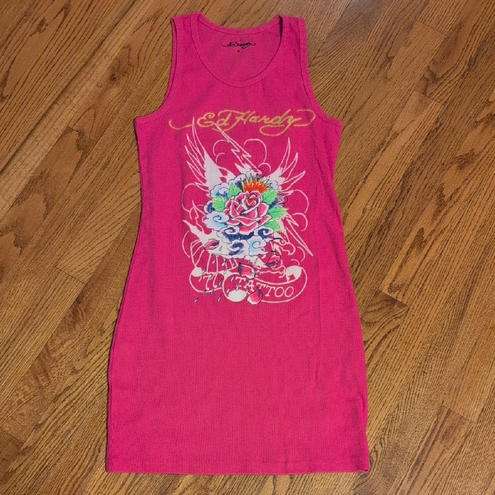 Ed Hardy - Eagle Rose Rib Tank Dress